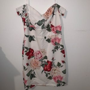 Rose designed mini dress